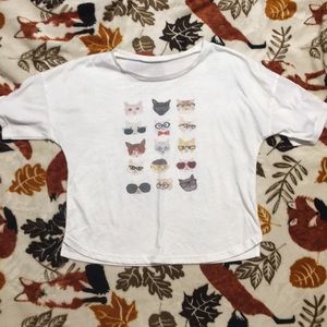 Cropped shirt with cats!